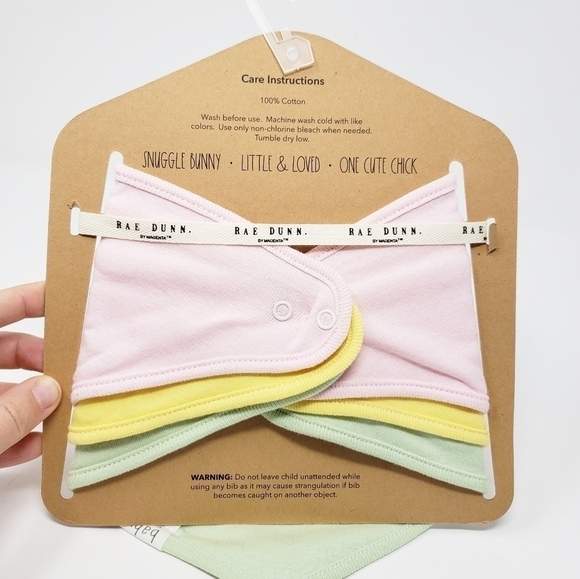 RAE DUNN Snuggle Bunny bib set Easter spring - Picture 5 of 5